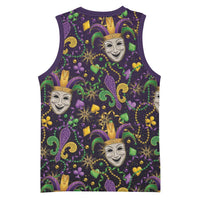 Mardi Gras Carnival Night Basketball Jersey Jester Mask Fantasy