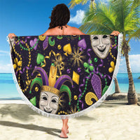 Mardi Gras Carnival Night Beach Blanket Jester Mask Fantasy