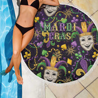 Mardi Gras Carnival Night Beach Blanket Jester Mask Fantasy