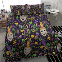 Mardi Gras Carnival Night Bedding Set Jester Mask Fantasy
