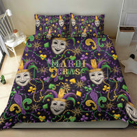 Mardi Gras Carnival Night Bedding Set Jester Mask Fantasy