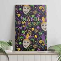Mardi Gras Carnival Night Canvas Wall Art Jester Mask Fantasy