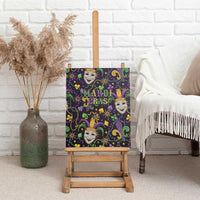 Mardi Gras Carnival Night Canvas Wall Art Jester Mask Fantasy