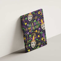 Mardi Gras Carnival Night Canvas Wall Art Jester Mask Fantasy