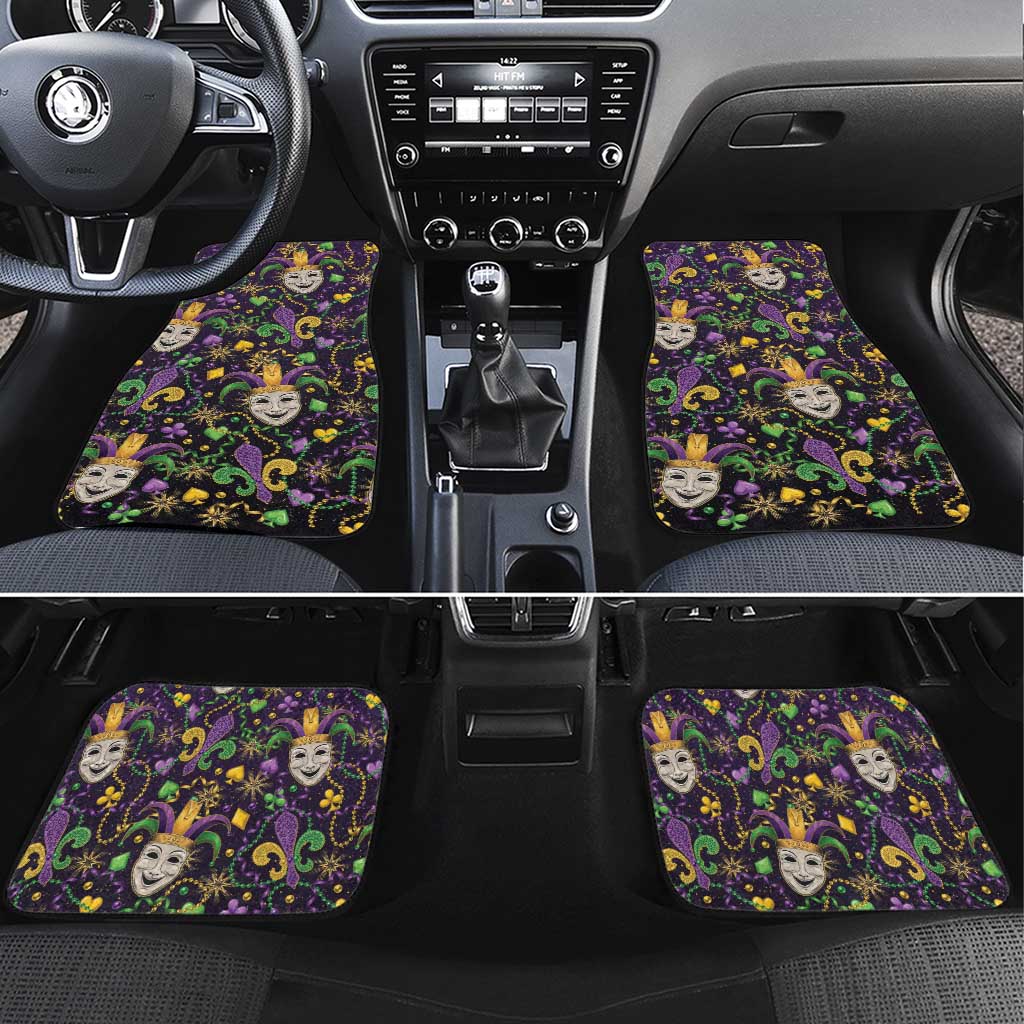 Mardi Gras Carnival Night Car Mats Jester Mask Fantasy