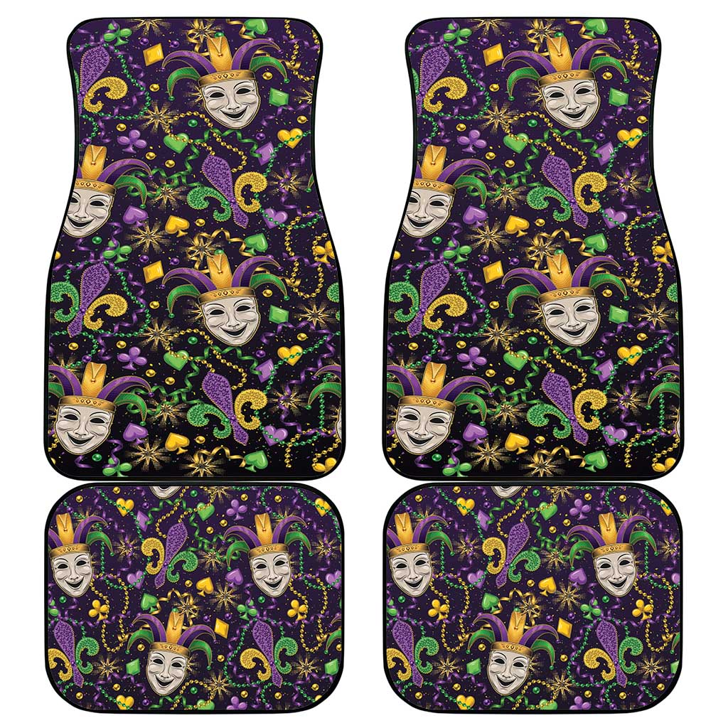 Mardi Gras Carnival Night Car Mats Jester Mask Fantasy