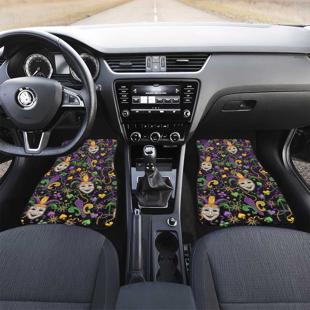 Mardi Gras Carnival Night Car Mats Jester Mask Fantasy