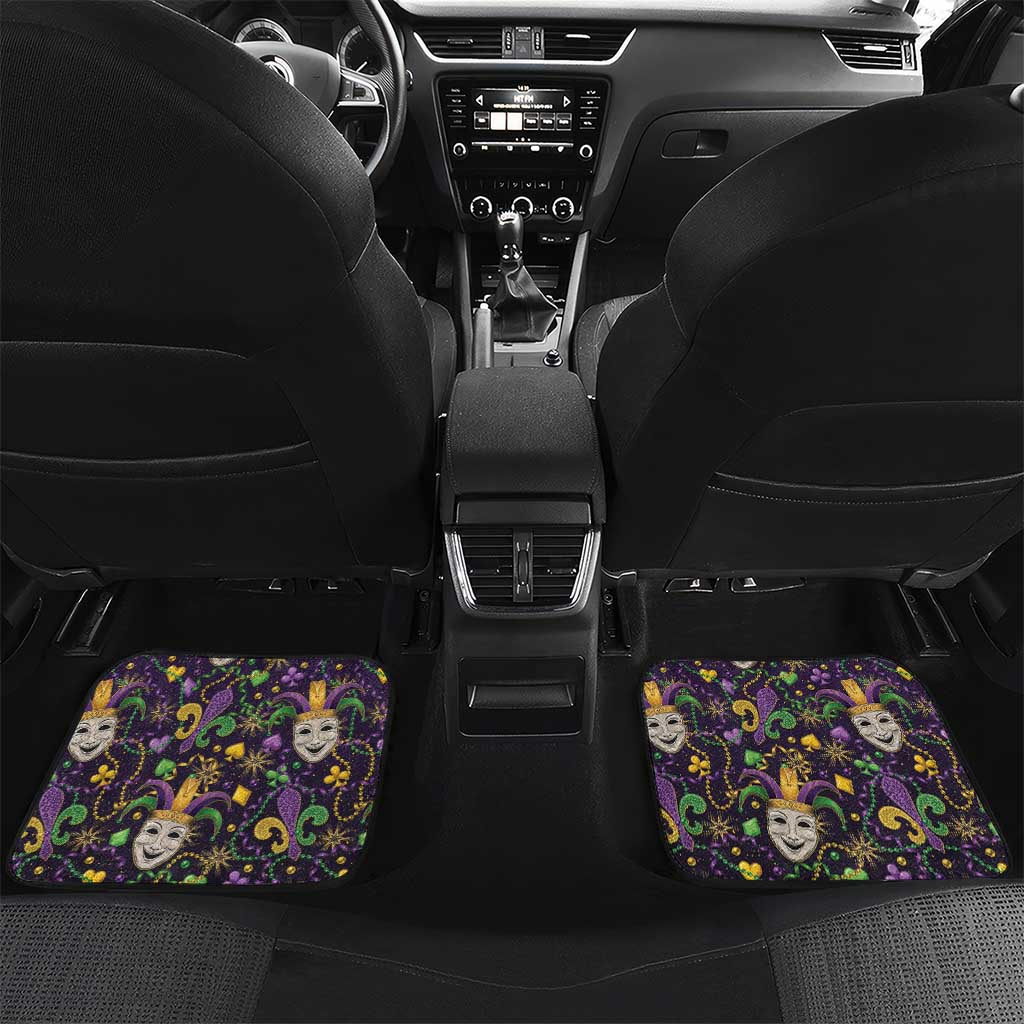 Mardi Gras Carnival Night Car Mats Jester Mask Fantasy