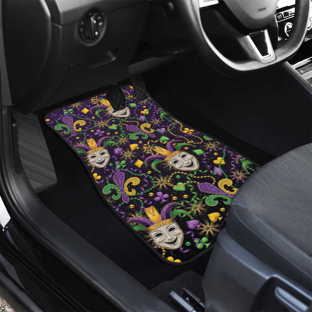Mardi Gras Carnival Night Car Mats Jester Mask Fantasy
