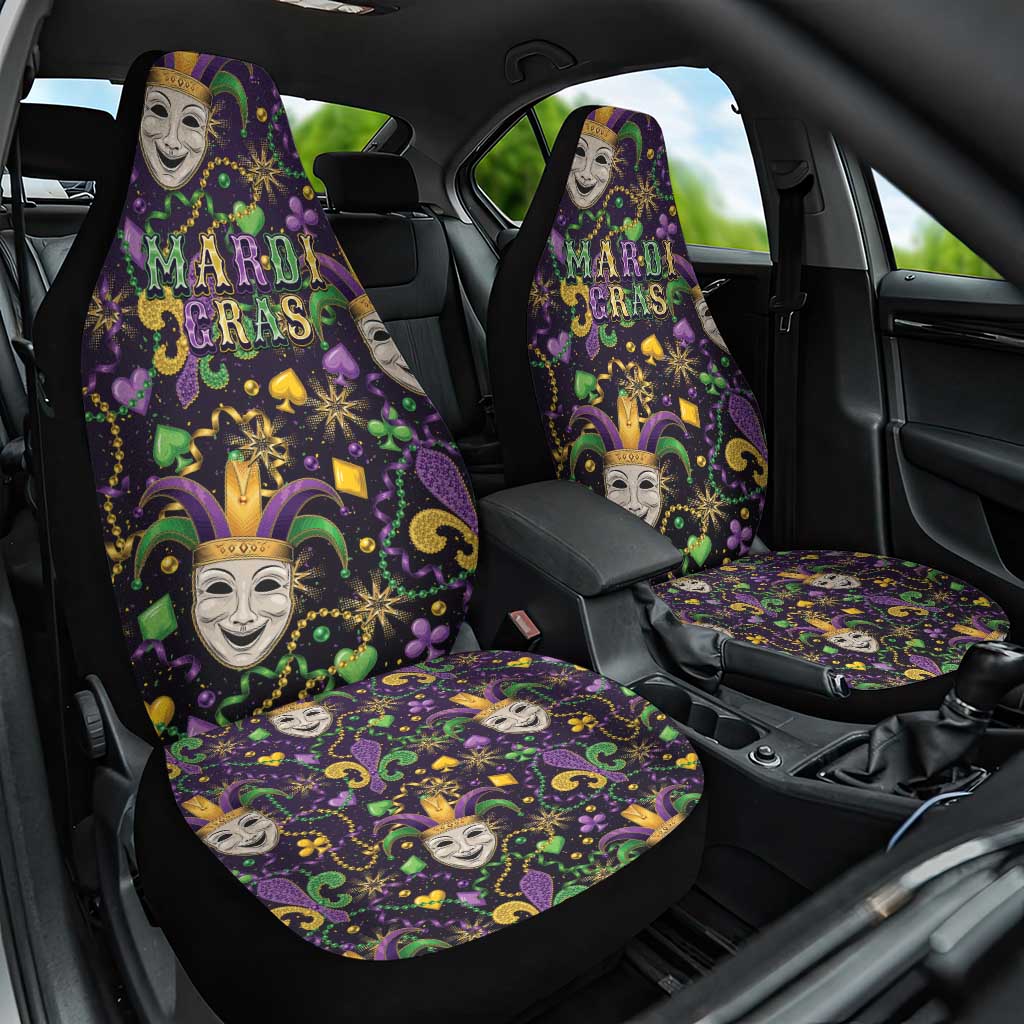 Mardi Gras Carnival Night Car Seat Cover Jester Mask Fantasy