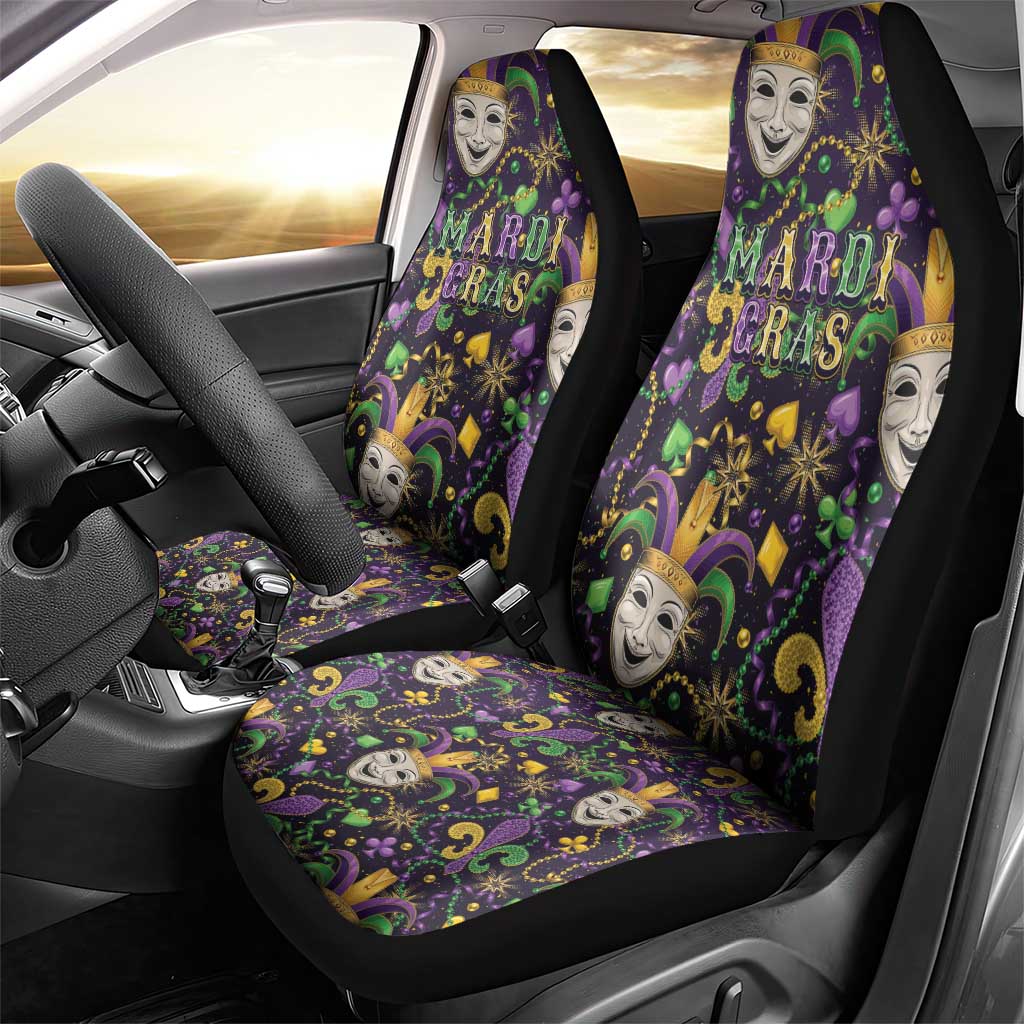 Mardi Gras Carnival Night Car Seat Cover Jester Mask Fantasy