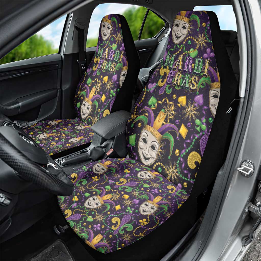 Mardi Gras Carnival Night Car Seat Cover Jester Mask Fantasy