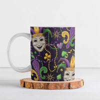 Mardi Gras Carnival Night Ceramic Mug Jester Mask Fantasy
