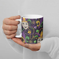 Mardi Gras Carnival Night Ceramic Mug Jester Mask Fantasy