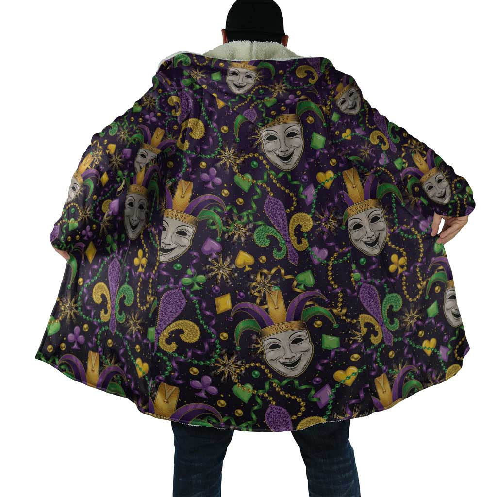 Mardi Gras Carnival Night Cloak Jester Mask Fantasy