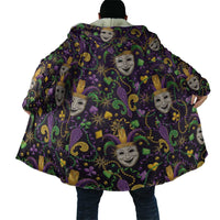 Mardi Gras Carnival Night Cloak Jester Mask Fantasy