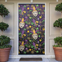 Mardi Gras Carnival Night Door Cover Jester Mask Fantasy