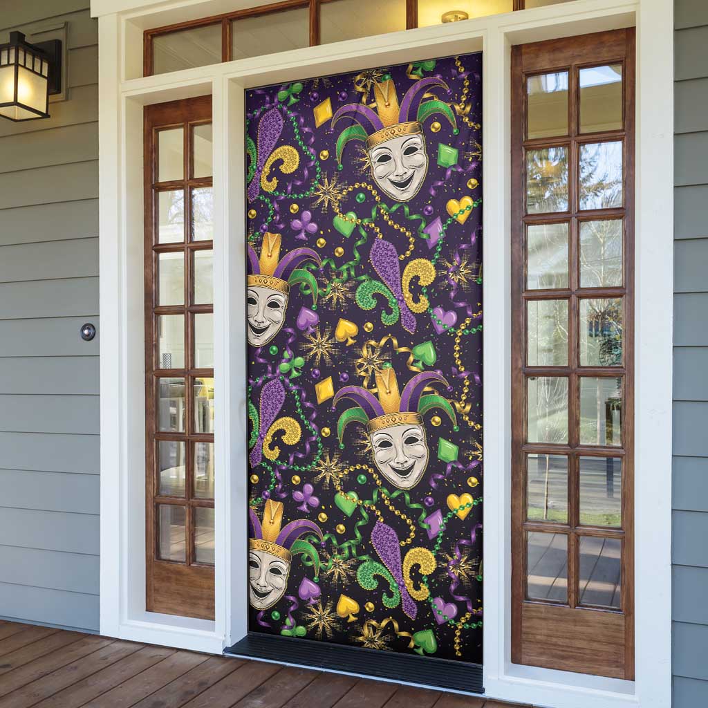Mardi Gras Carnival Night Door Cover Jester Mask Fantasy
