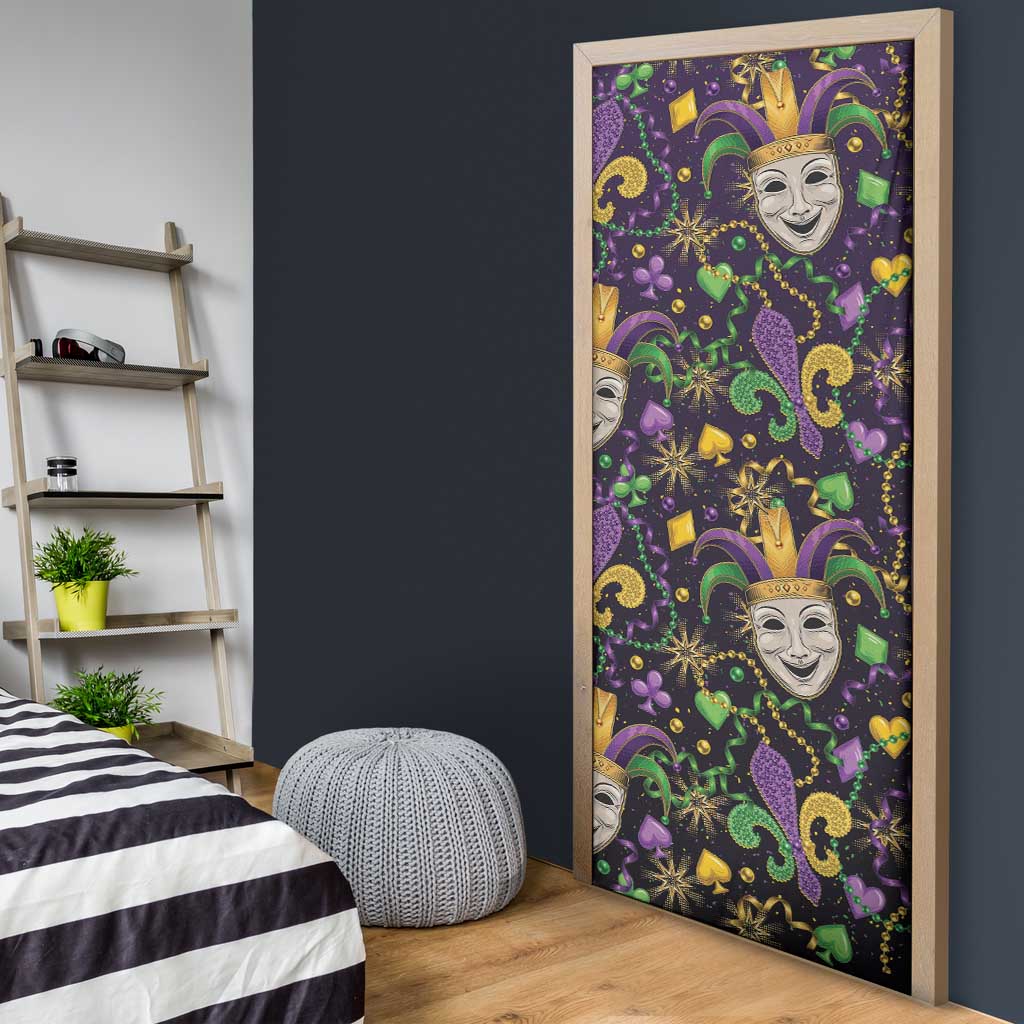 Mardi Gras Carnival Night Door Cover Jester Mask Fantasy