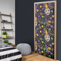 Mardi Gras Carnival Night Door Cover Jester Mask Fantasy