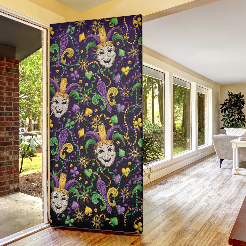 Mardi Gras Carnival Night Door Cover Jester Mask Fantasy