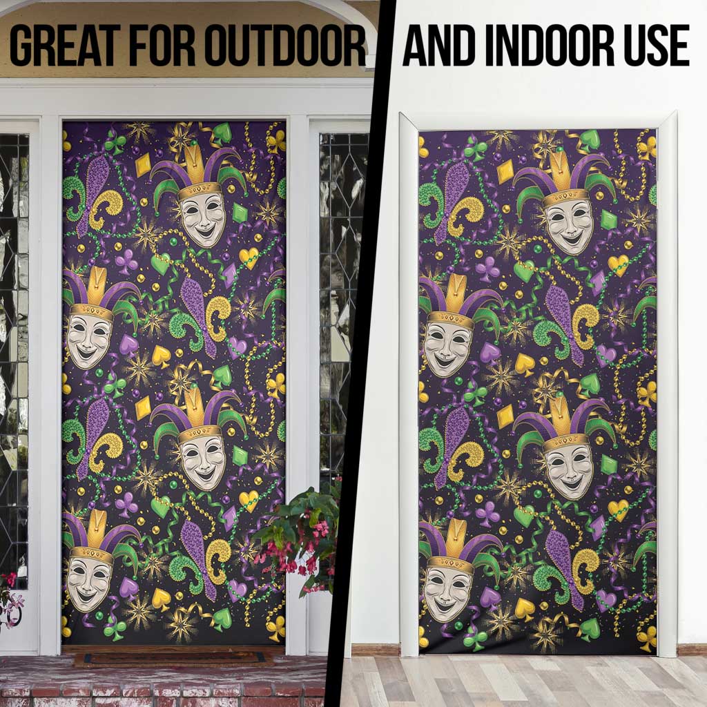 Mardi Gras Carnival Night Door Cover Jester Mask Fantasy