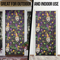 Mardi Gras Carnival Night Door Cover Jester Mask Fantasy