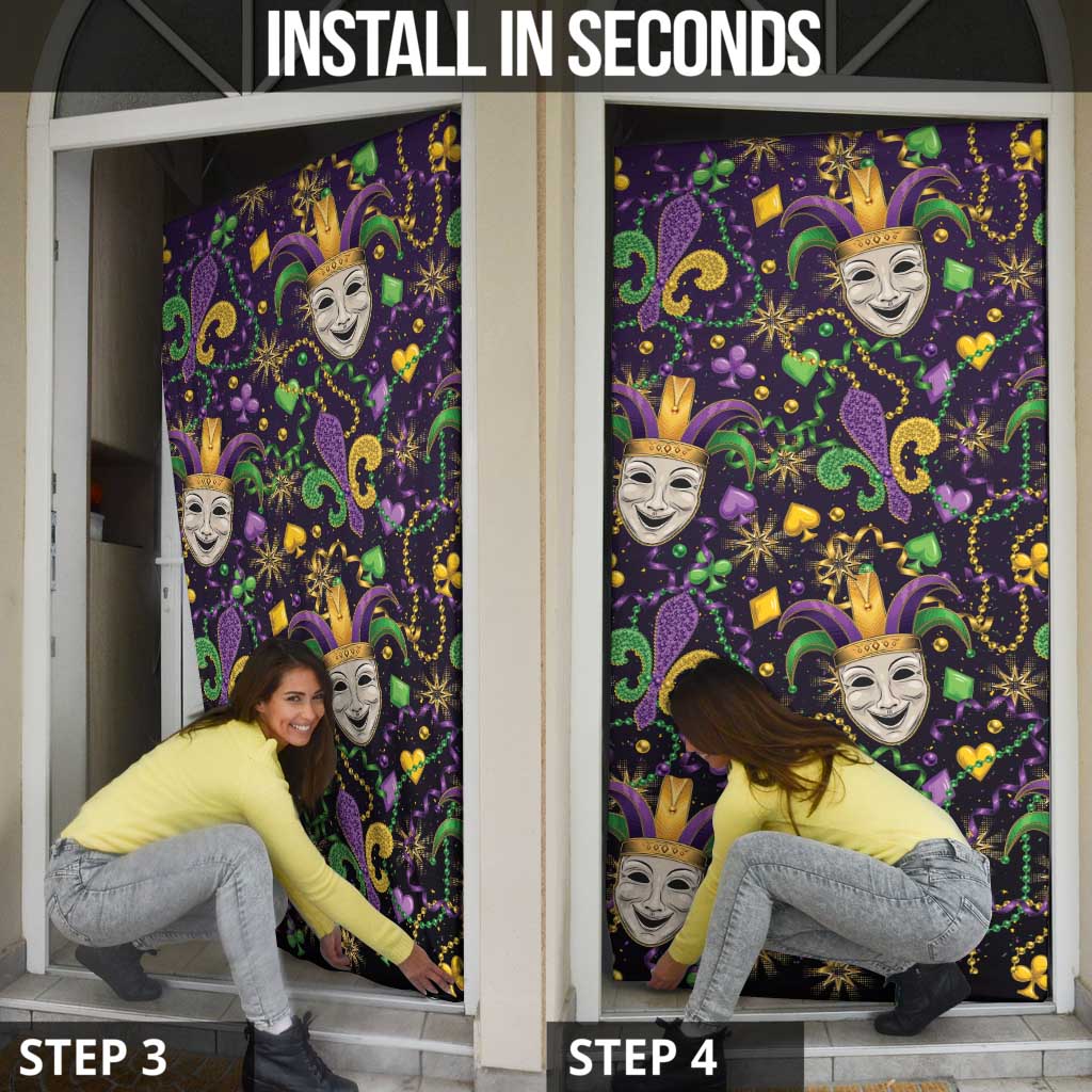 Mardi Gras Carnival Night Door Cover Jester Mask Fantasy