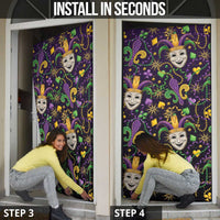 Mardi Gras Carnival Night Door Cover Jester Mask Fantasy