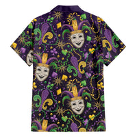Mardi Gras Carnival Night Family Matching Off Shoulder Maxi Dress and Hawaiian Shirt Jester Mask Fantasy