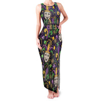 Mardi Gras Carnival Night Family Matching Tank Maxi Dress and Hawaiian Shirt Jester Mask Fantasy