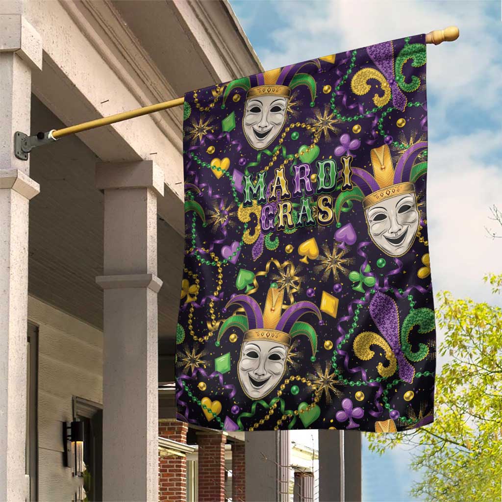 Mardi Gras Carnival Night Garden Flag Jester Mask Fantasy