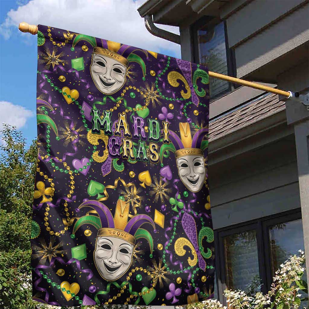 Mardi Gras Carnival Night Garden Flag Jester Mask Fantasy