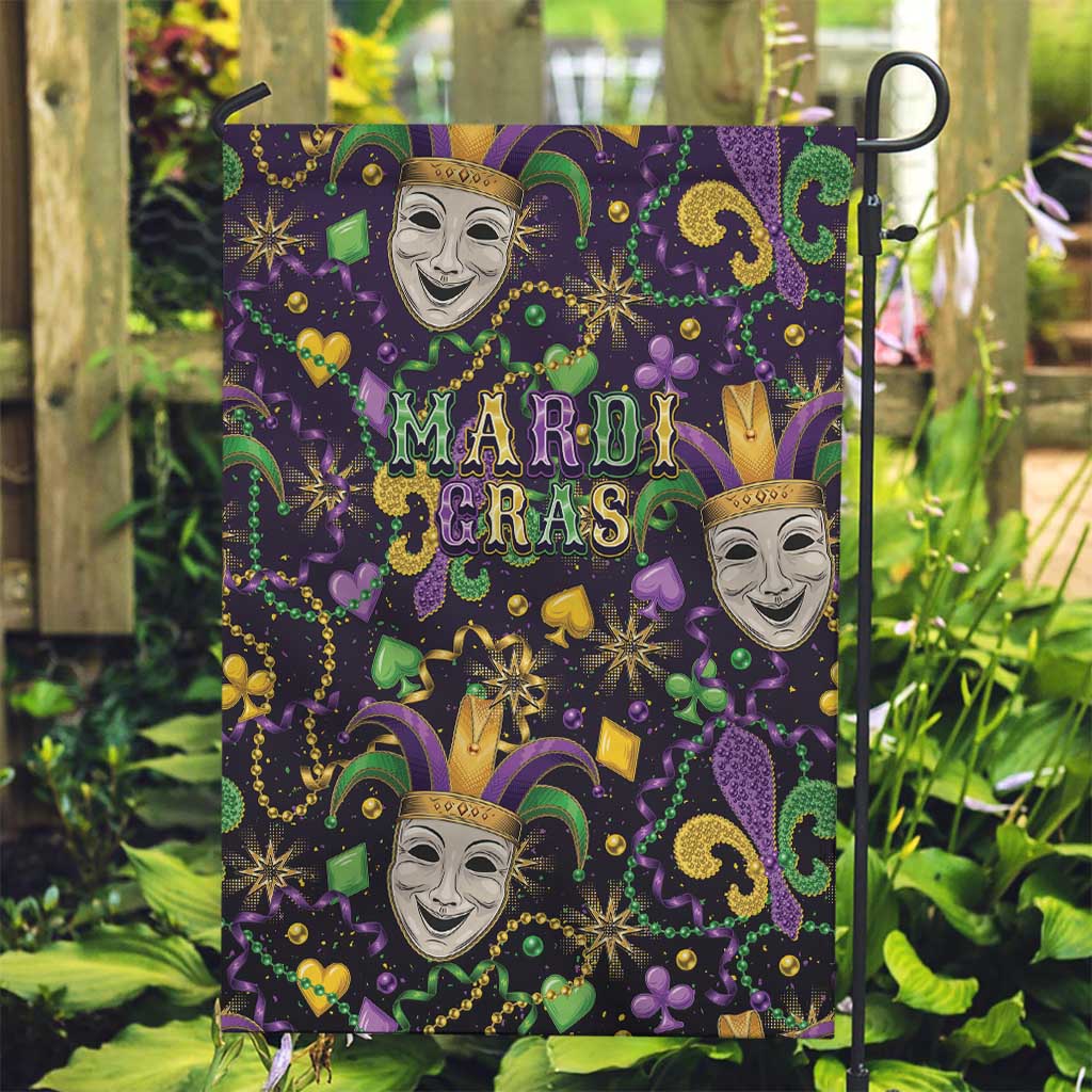 Mardi Gras Carnival Night Garden Flag Jester Mask Fantasy