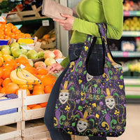 Mardi Gras Carnival Night Grocery Bag Jester Mask Fantasy