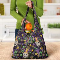 Mardi Gras Carnival Night Grocery Bag Jester Mask Fantasy