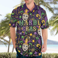 Mardi Gras Carnival Night Hawaiian Shirt Jester Mask Fantasy