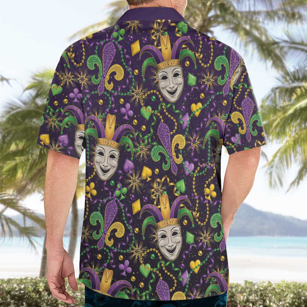 Mardi Gras Carnival Night Hawaiian Shirt Jester Mask Fantasy