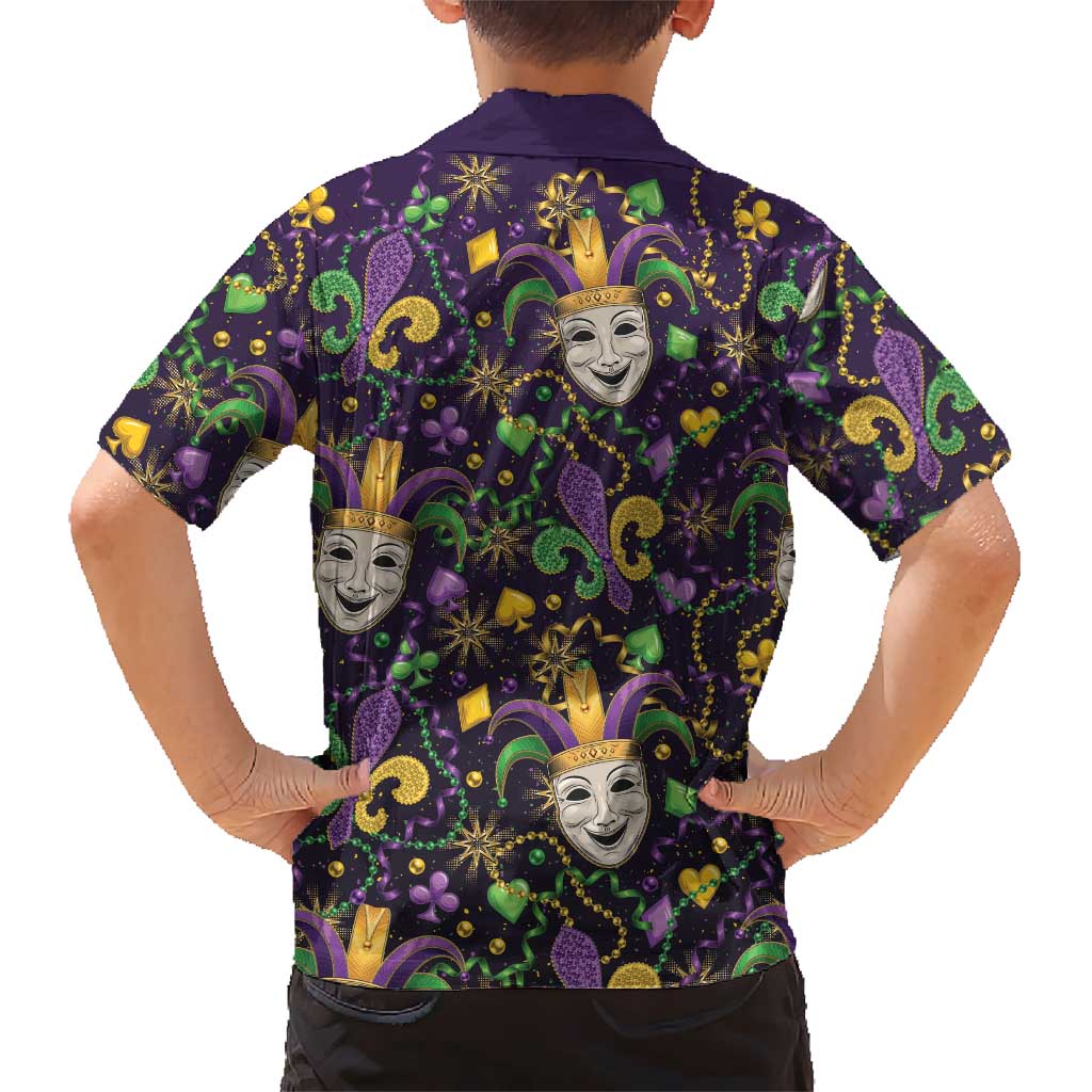 Mardi Gras Carnival Night Hawaiian Shirt Jester Mask Fantasy