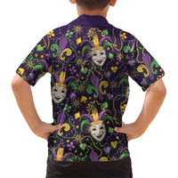 Mardi Gras Carnival Night Hawaiian Shirt Jester Mask Fantasy