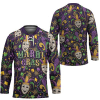 Mardi Gras Carnival Night Hockey Jersey Jester Mask Fantasy