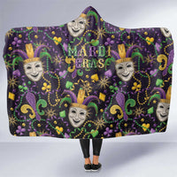 Mardi Gras Carnival Night Hooded Blanket Jester Mask Fantasy