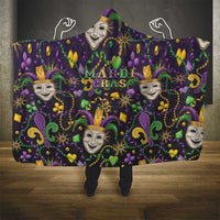 Mardi Gras Carnival Night Hooded Blanket Jester Mask Fantasy