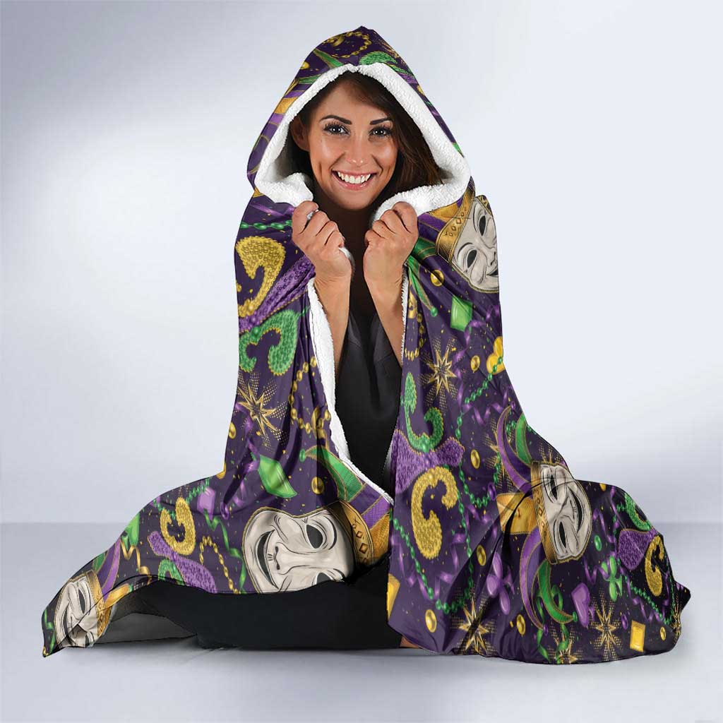 Mardi Gras Carnival Night Hooded Blanket Jester Mask Fantasy