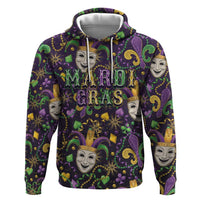 Mardi Gras Carnival Night Hoodie Jester Mask Fantasy