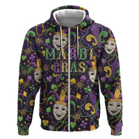 Mardi Gras Carnival Night Hoodie Jester Mask Fantasy
