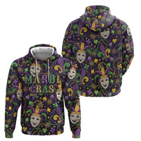 Mardi Gras Carnival Night Hoodie Jester Mask Fantasy