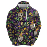 Mardi Gras Carnival Night Hoodie Jester Mask Fantasy