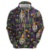 Mardi Gras Carnival Night Hoodie Jester Mask Fantasy