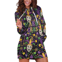 Mardi Gras Carnival Night Hoodie Dress Jester Mask Fantasy